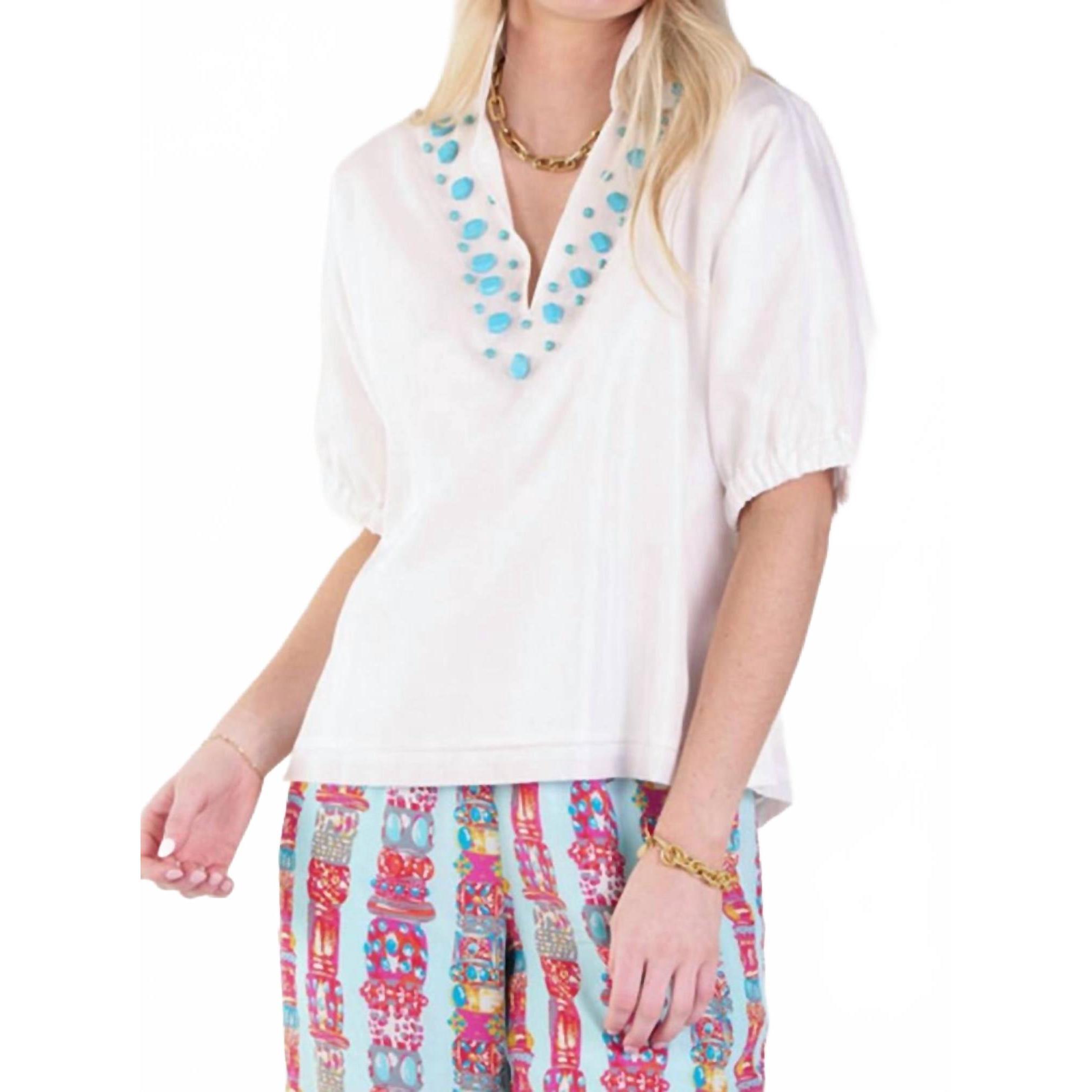 New Emily Mccarthy Poppy Top In White